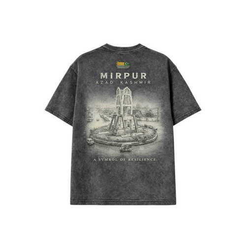 AlifAin Mirpur Symbol of Resilience oversized tee, front view