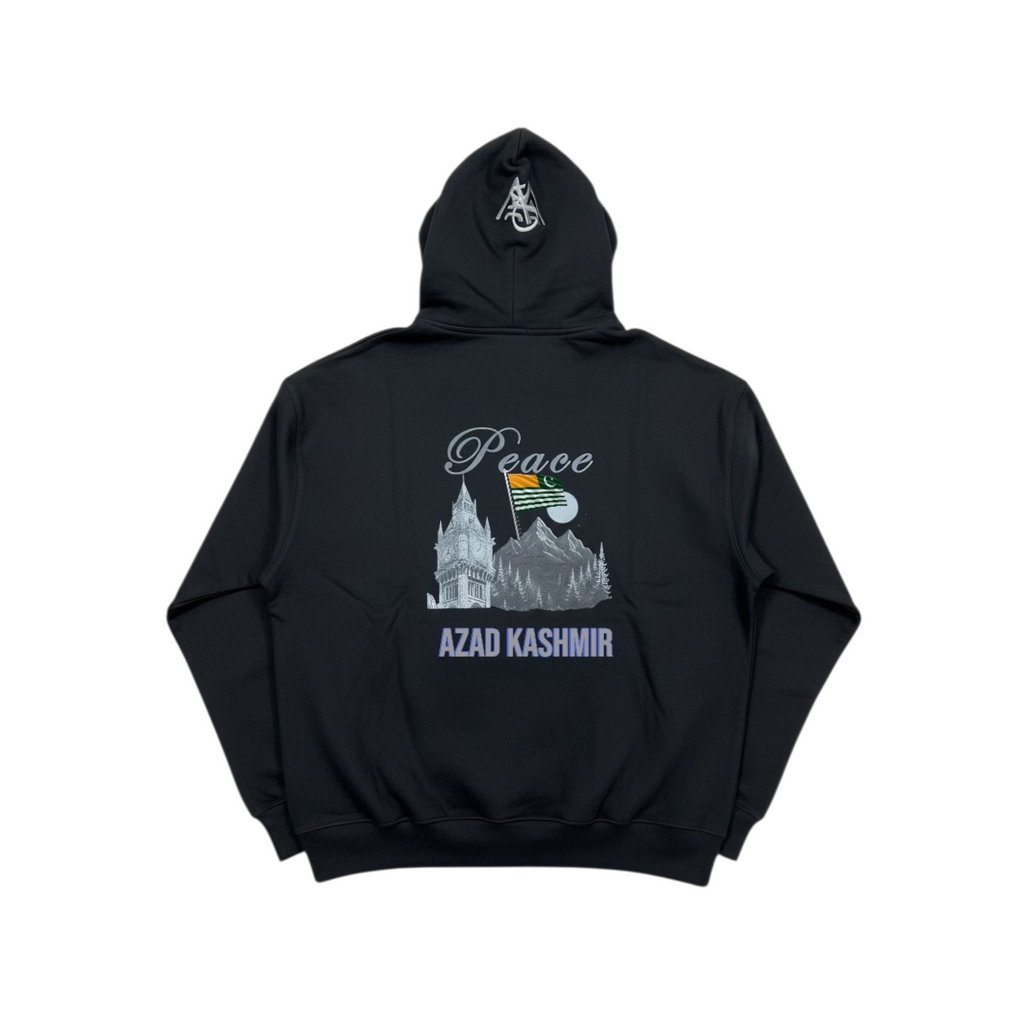AlifAin Peace Azad Kashmir hoodie, front view